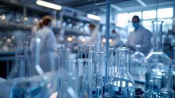 39861999-ai-genere-moderne-laboratoire-avec-verrerie-reacteurs-et-instruments-ou-chimique-ingenieurs-conduite-experiences-photo